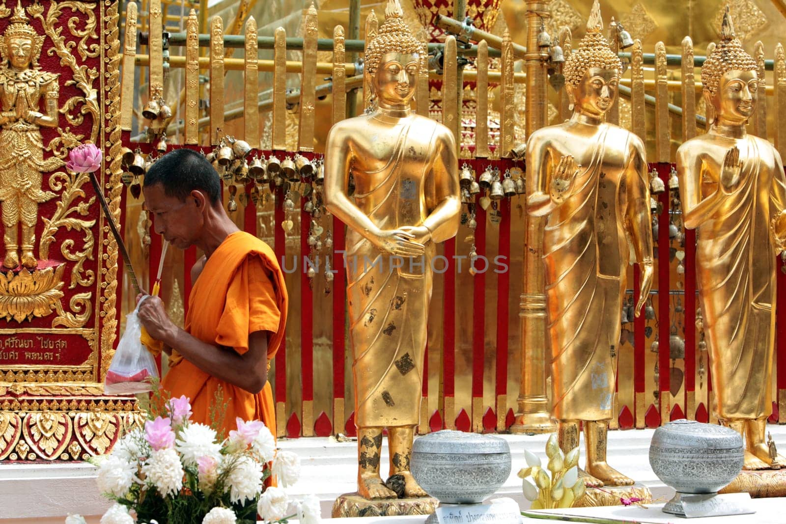 the Wat Phra That Doi Suthep Temple in the city of chiang mai in the north of Thailand in Southeastasia. ...