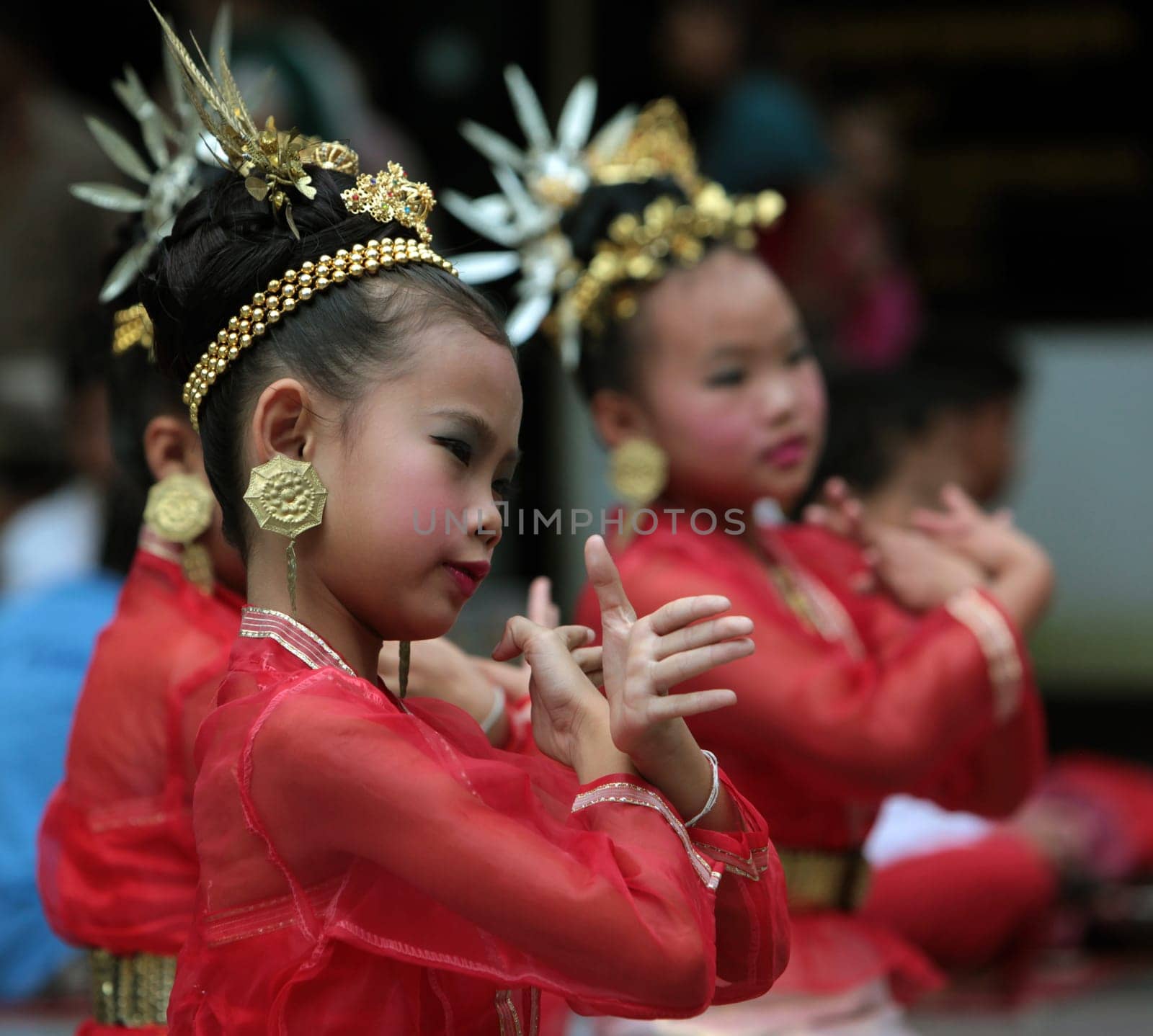 traditional Thai Dance of Aka Women at the Wat Phra That Doi Suthep Temple in the city of chiang mai in the north of Thailand in Southeastasia. ...