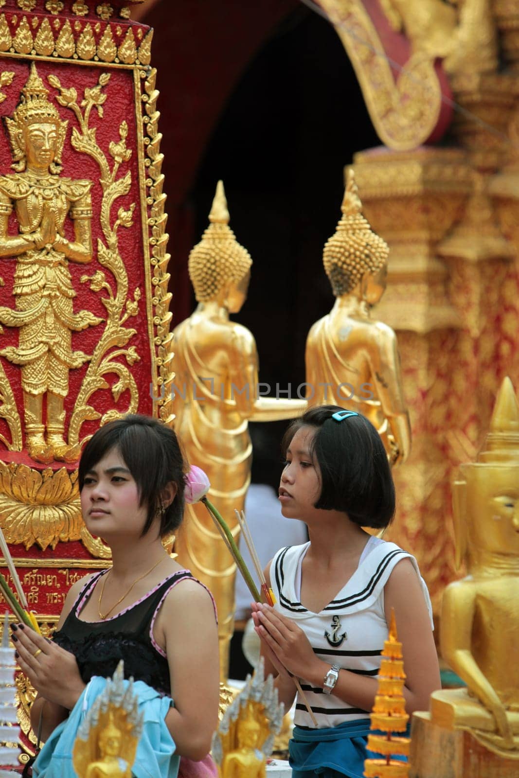 the Wat Phra That Doi Suthep Temple in the city of chiang mai in the north of Thailand in Southeastasia. ...