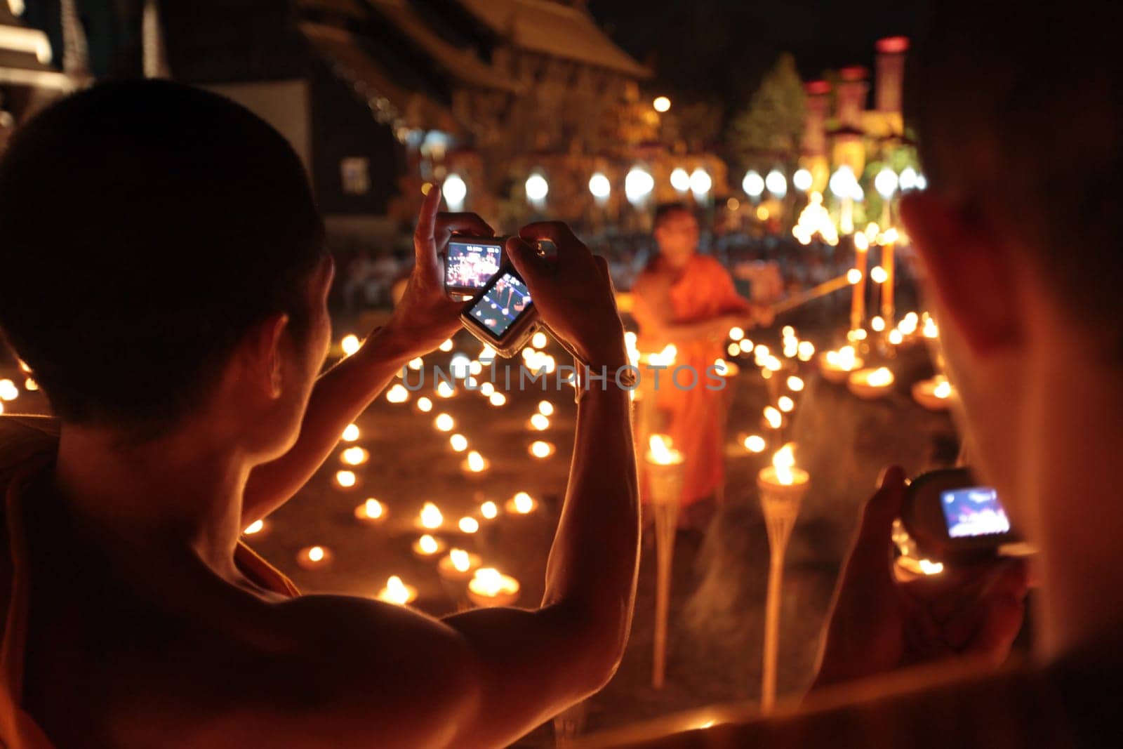 a buddhism ceremony at the Wat Phan Tao Temple in the city of chiang mai in the north of Thailand in Southeastasia. ...