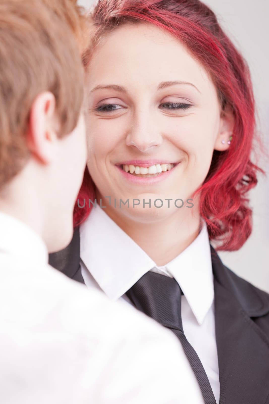 business people flirting on the work space