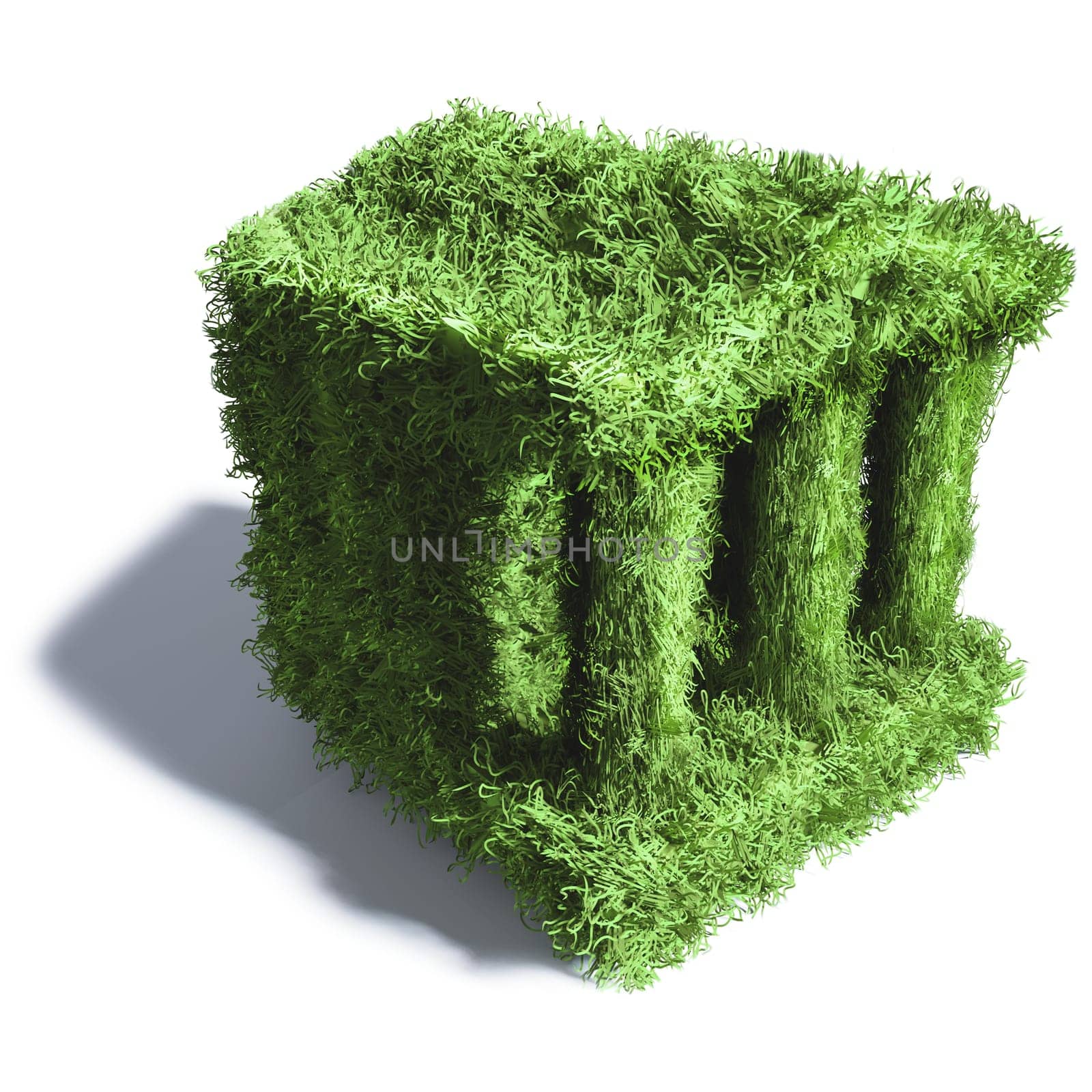 Small green bench made of grass