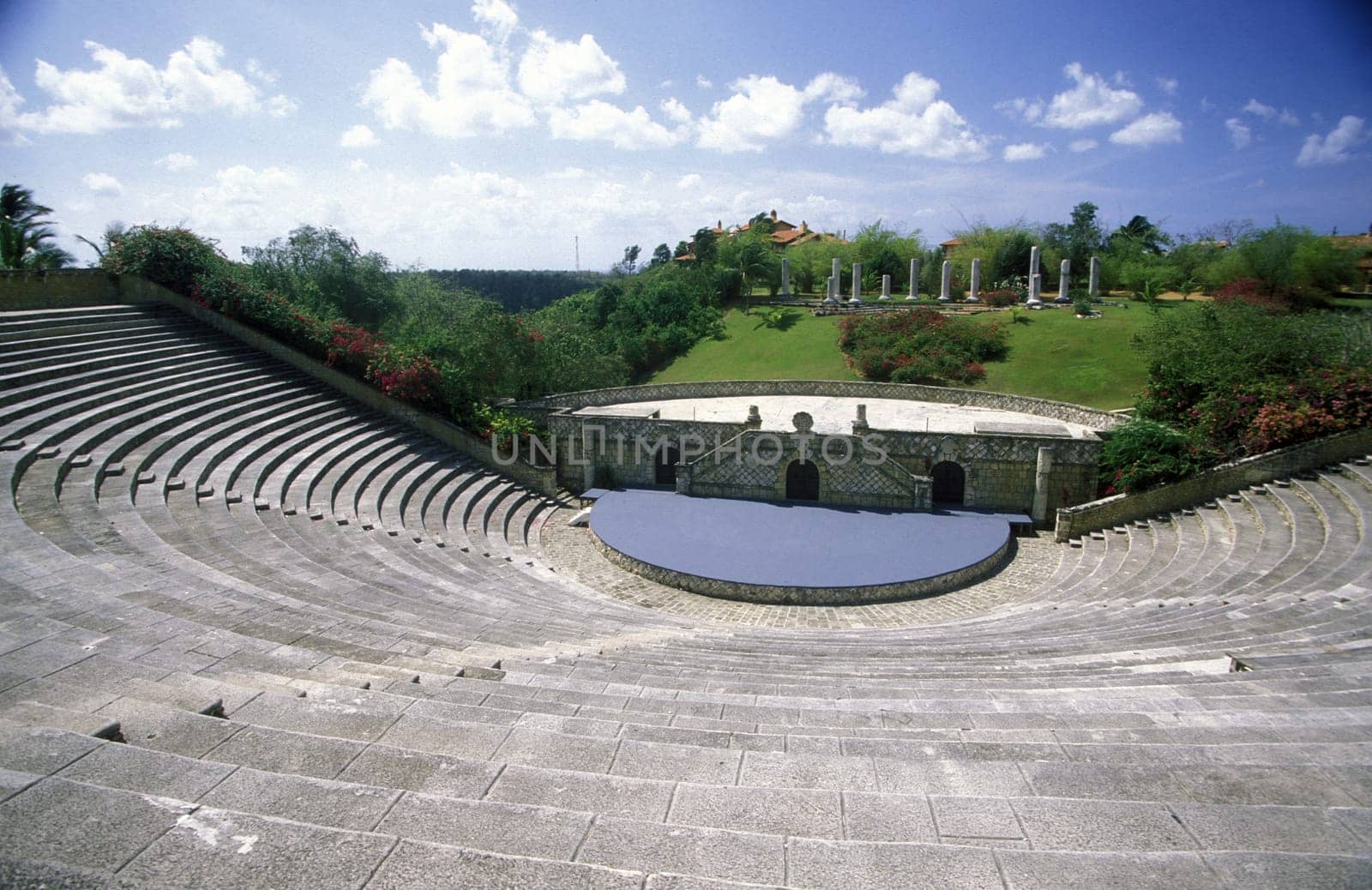 the colonial village of Altos de Chavon in the Dominican Republic in the Caribbean Sea in Latin America.