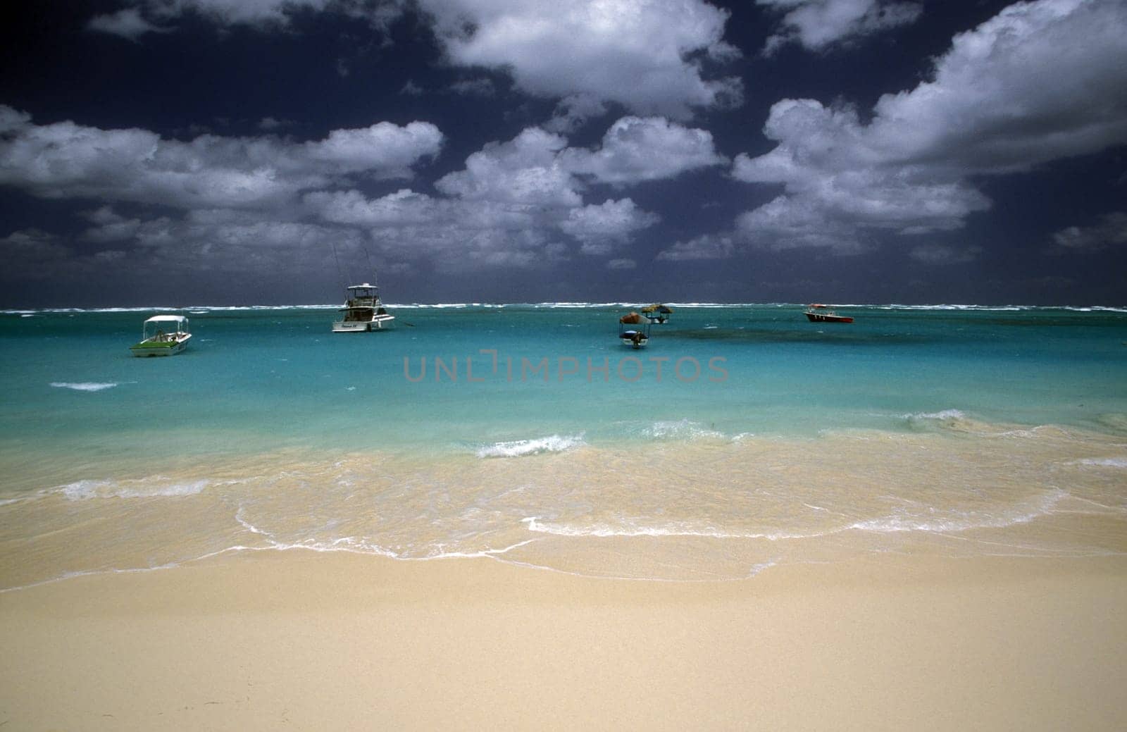a Beach at the Village of Las Terrenas on Samanaon in The Dominican Republic in the Caribbean Sea in Latin America.