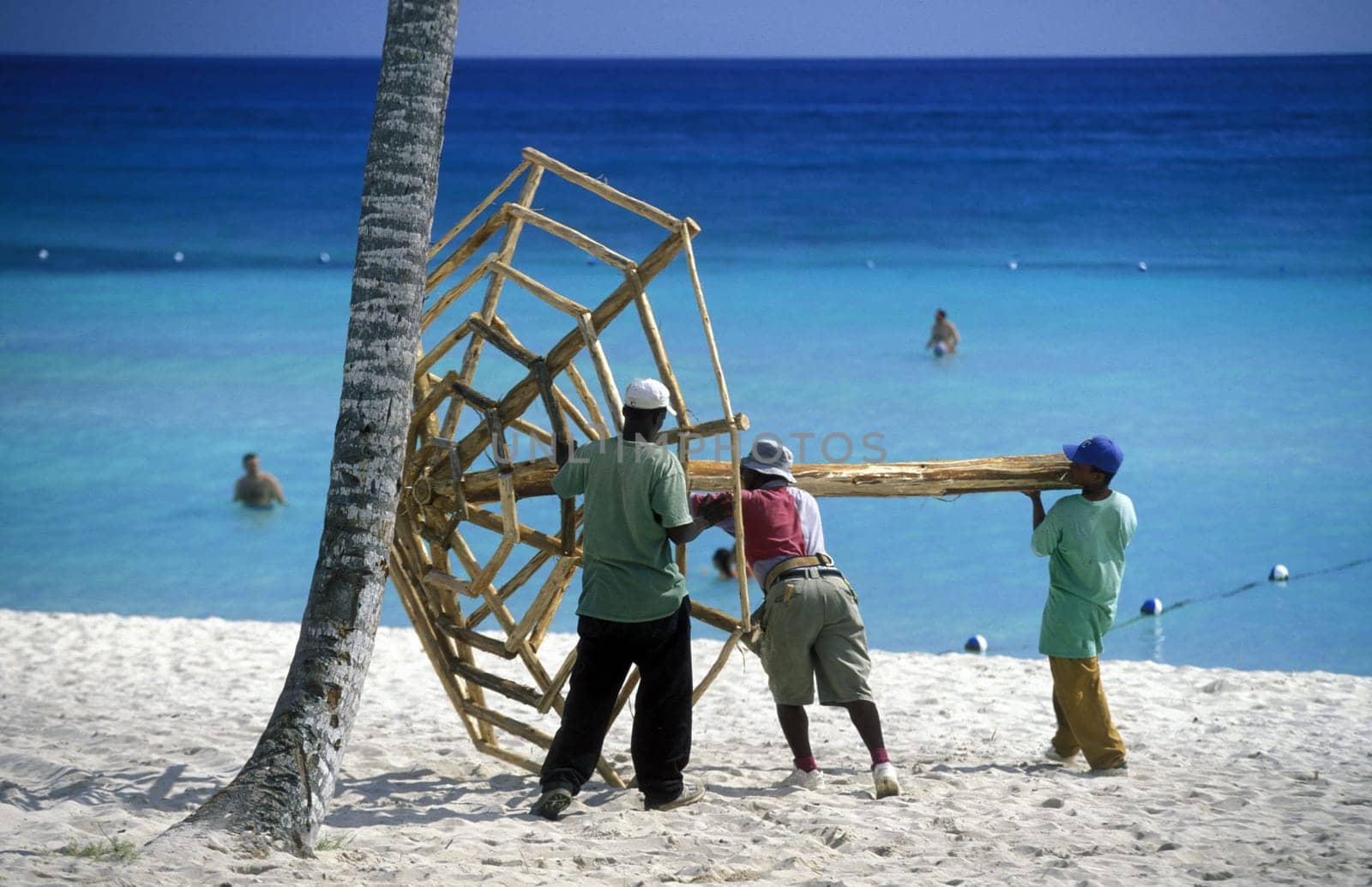 a Beach at the Village of Bavaro in the Dominican Republic in the Caribbean Sea in Latin America.