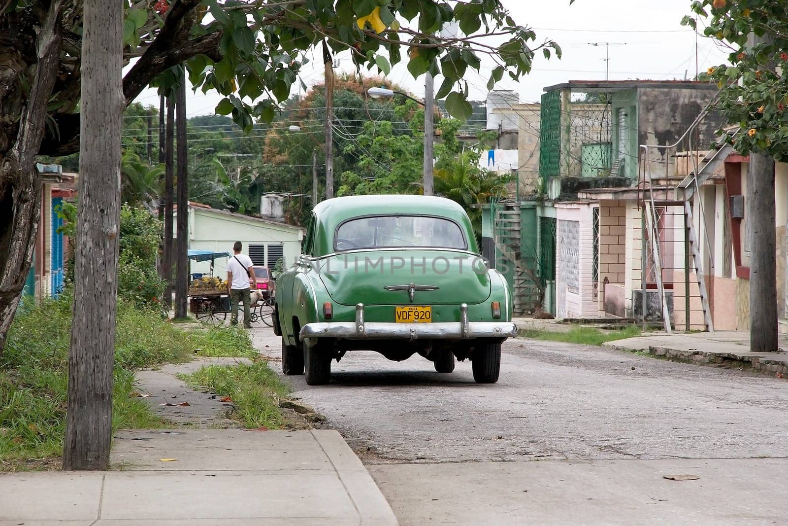 Old american classic car along the street in Santa Clara, Cuba
