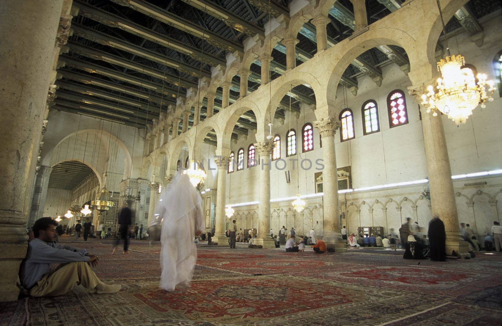 The Umayyad Mosque in the capital Damascus in Syria in the Middle East.