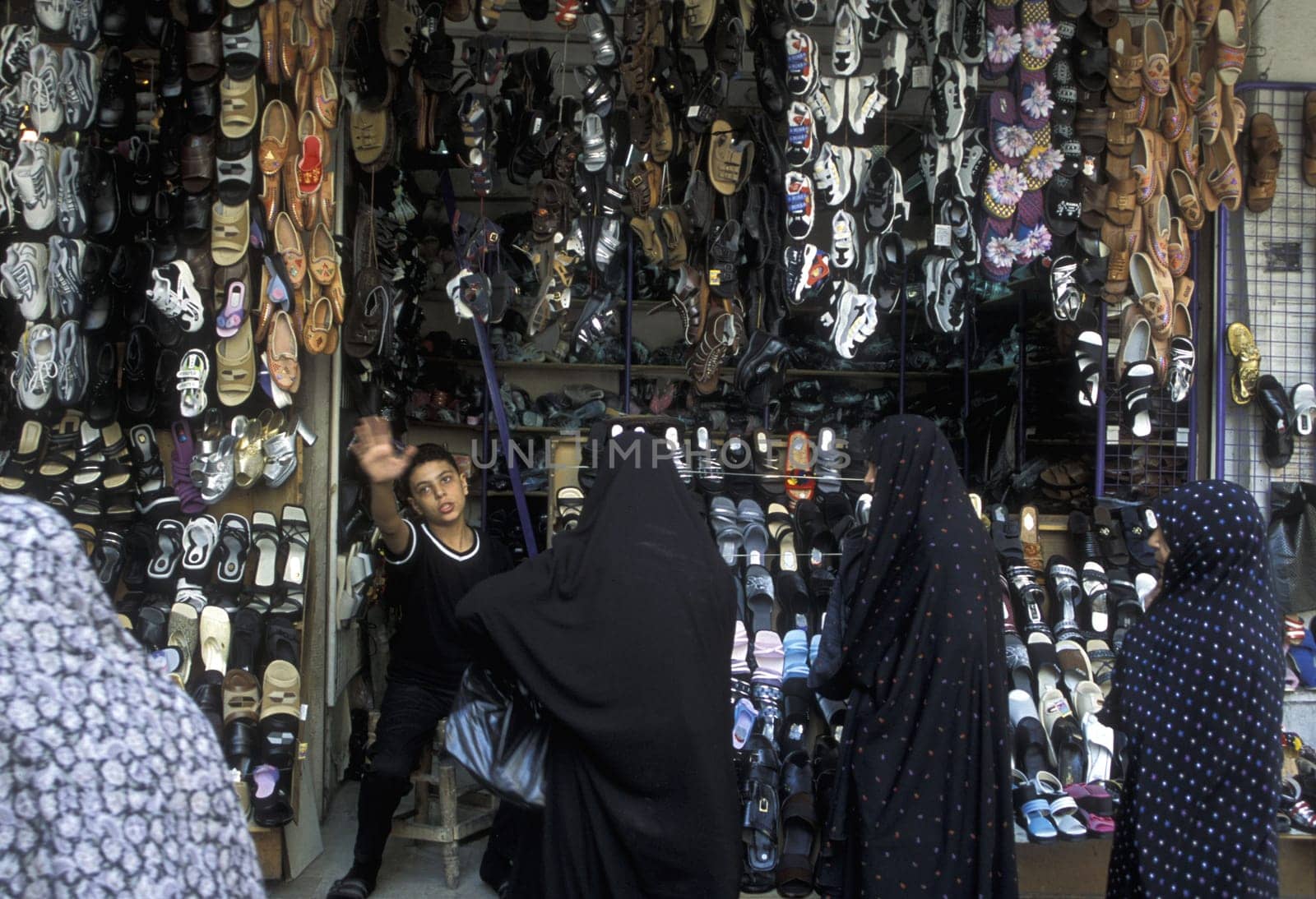 The Souq or market in the medina of the Old City of Aleppo in the north of Syria in the Middle East.