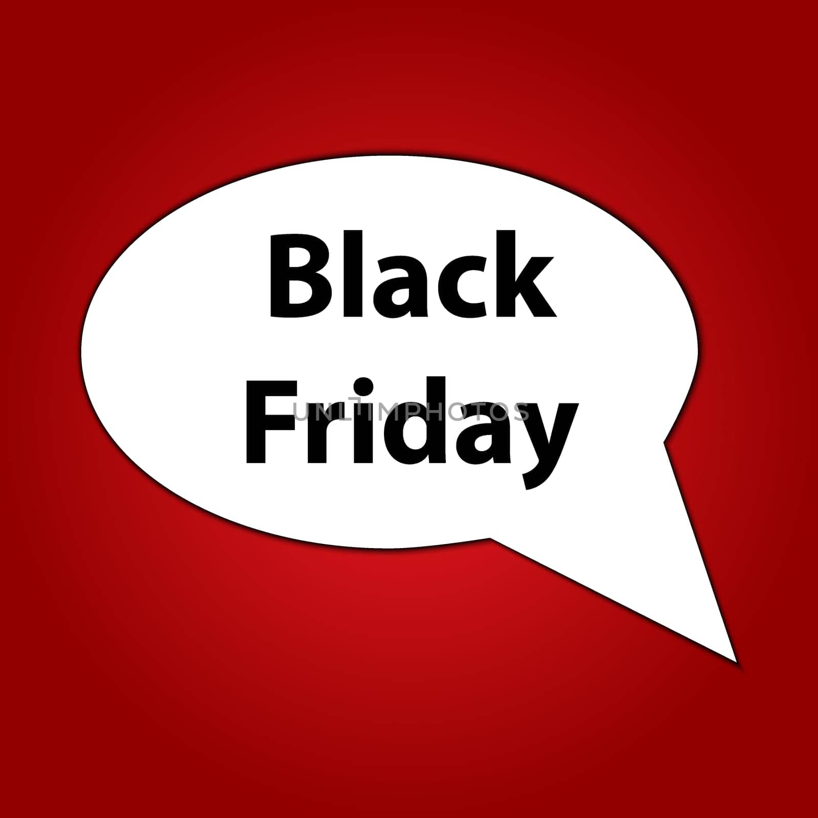Black Friday speech bubble on a bright red background