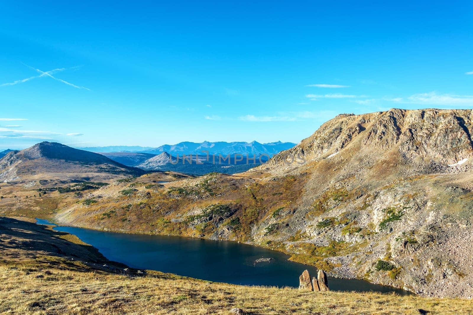 Beautiful alpine lake in the Beartooth Mountains in Montana, USA