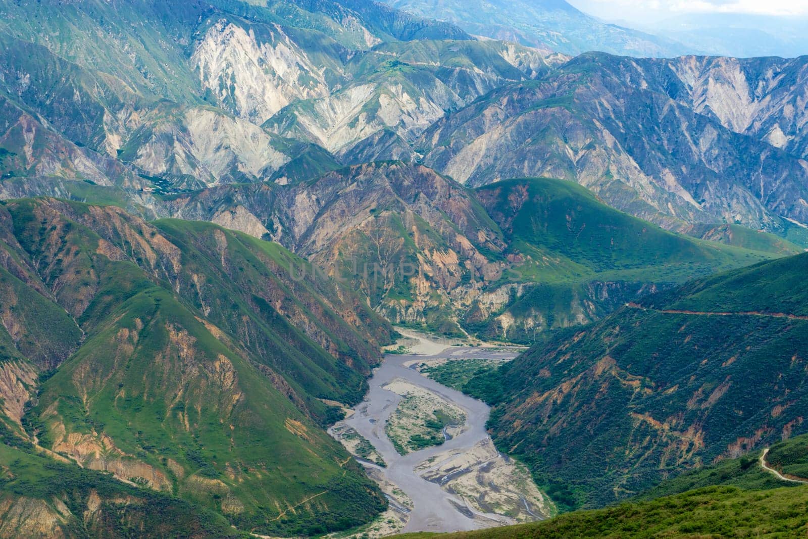 View of rugged Chicamocha Canyon in Santander, Colombia