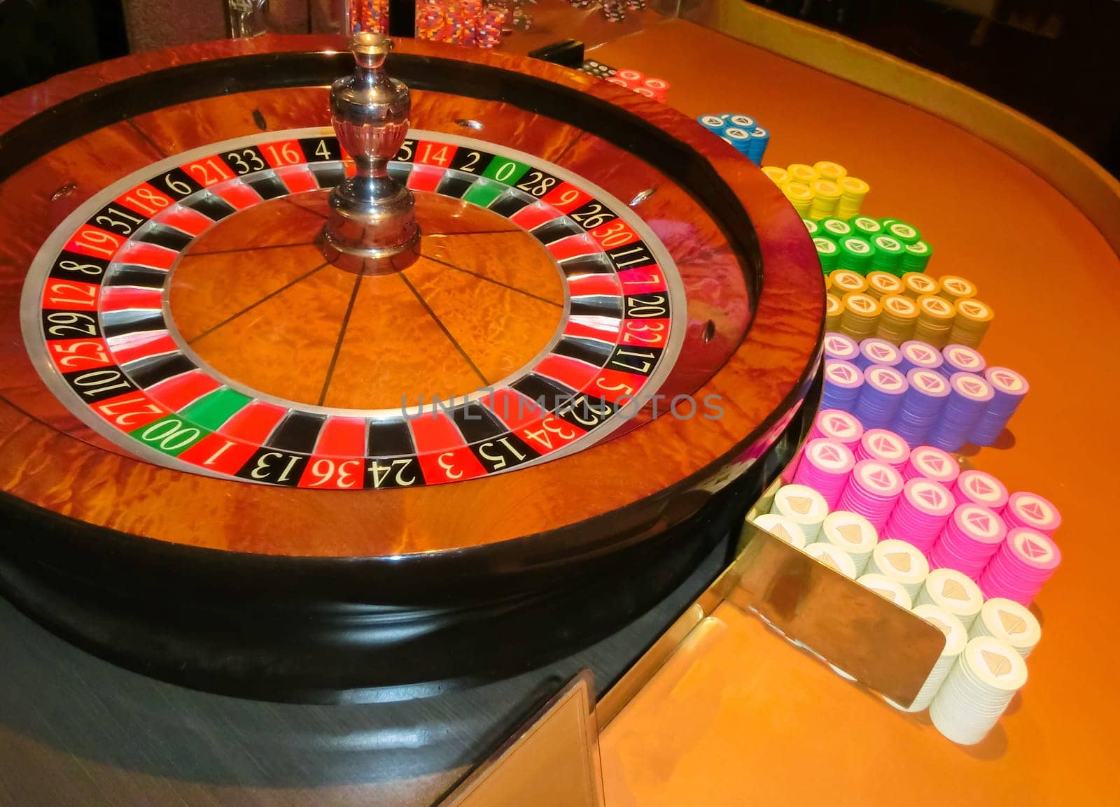 Las Vegas, United States of America - May 11, 2016: The table for card game roulette in the Fremont Casino at Las Vegas, United States of America