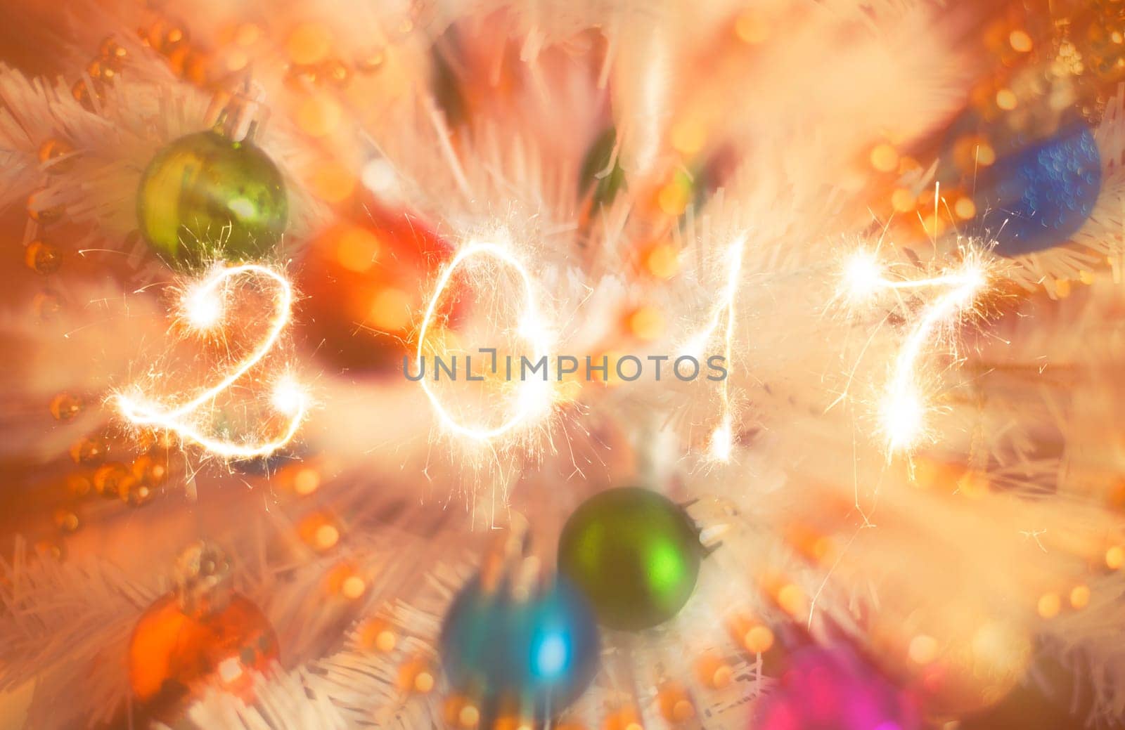 christmas decorations on artificial fir,xmass blur background vintage effect