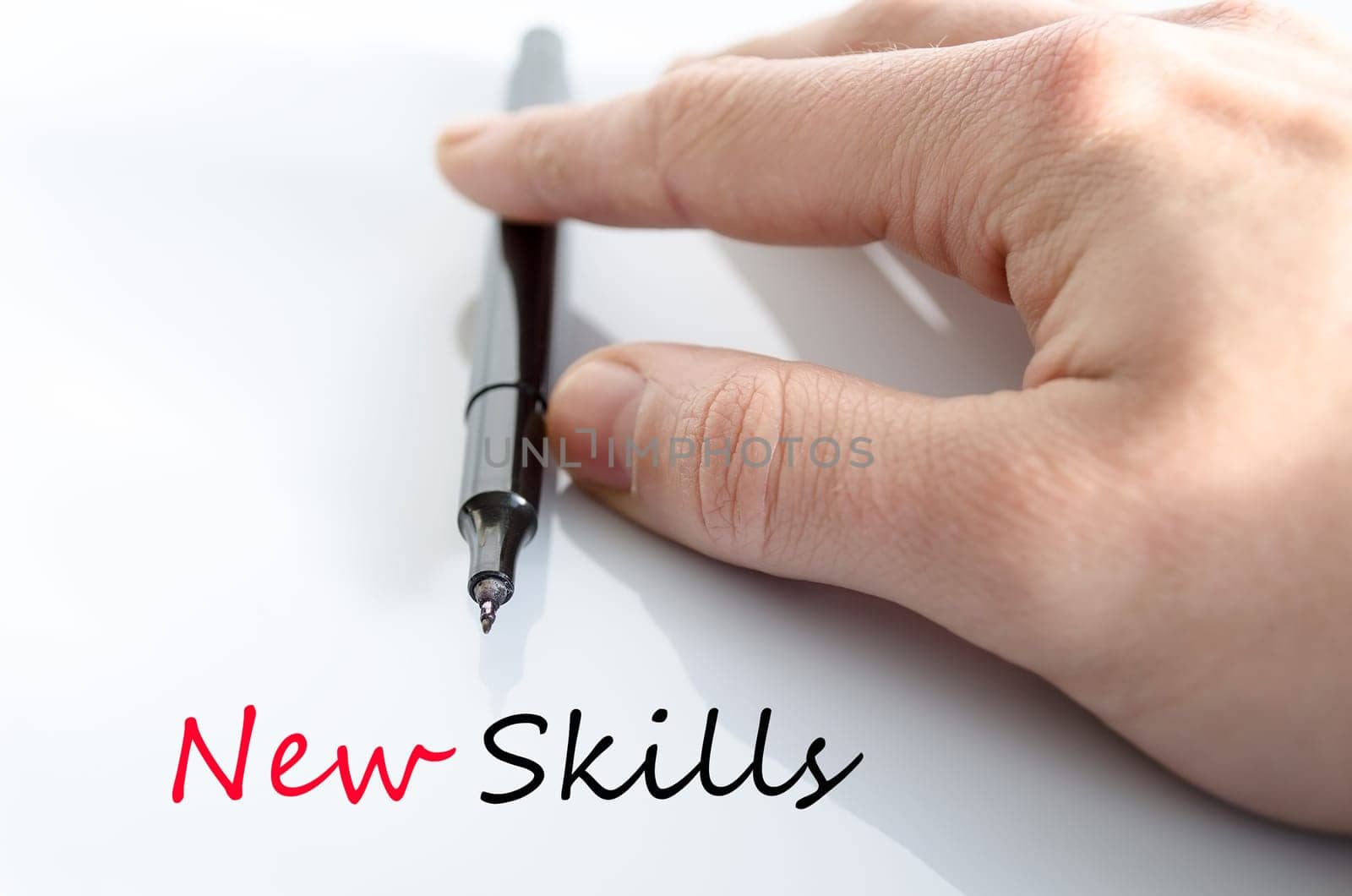 New skills text concept isolated over white background