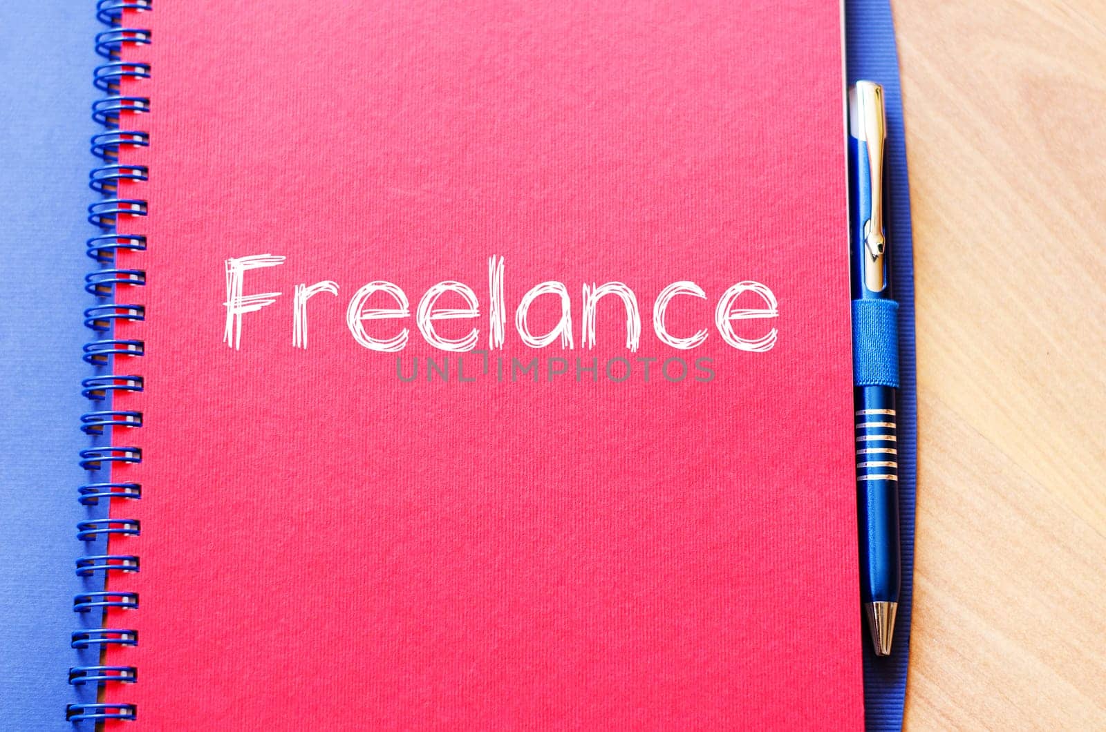 Freelance text concept write on notebook