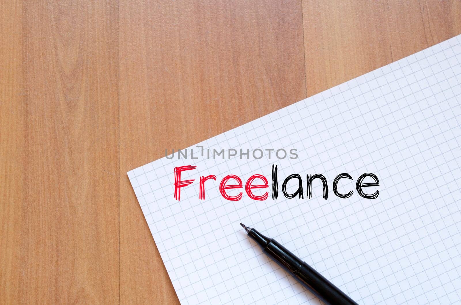 Freelance text concept write on notebook