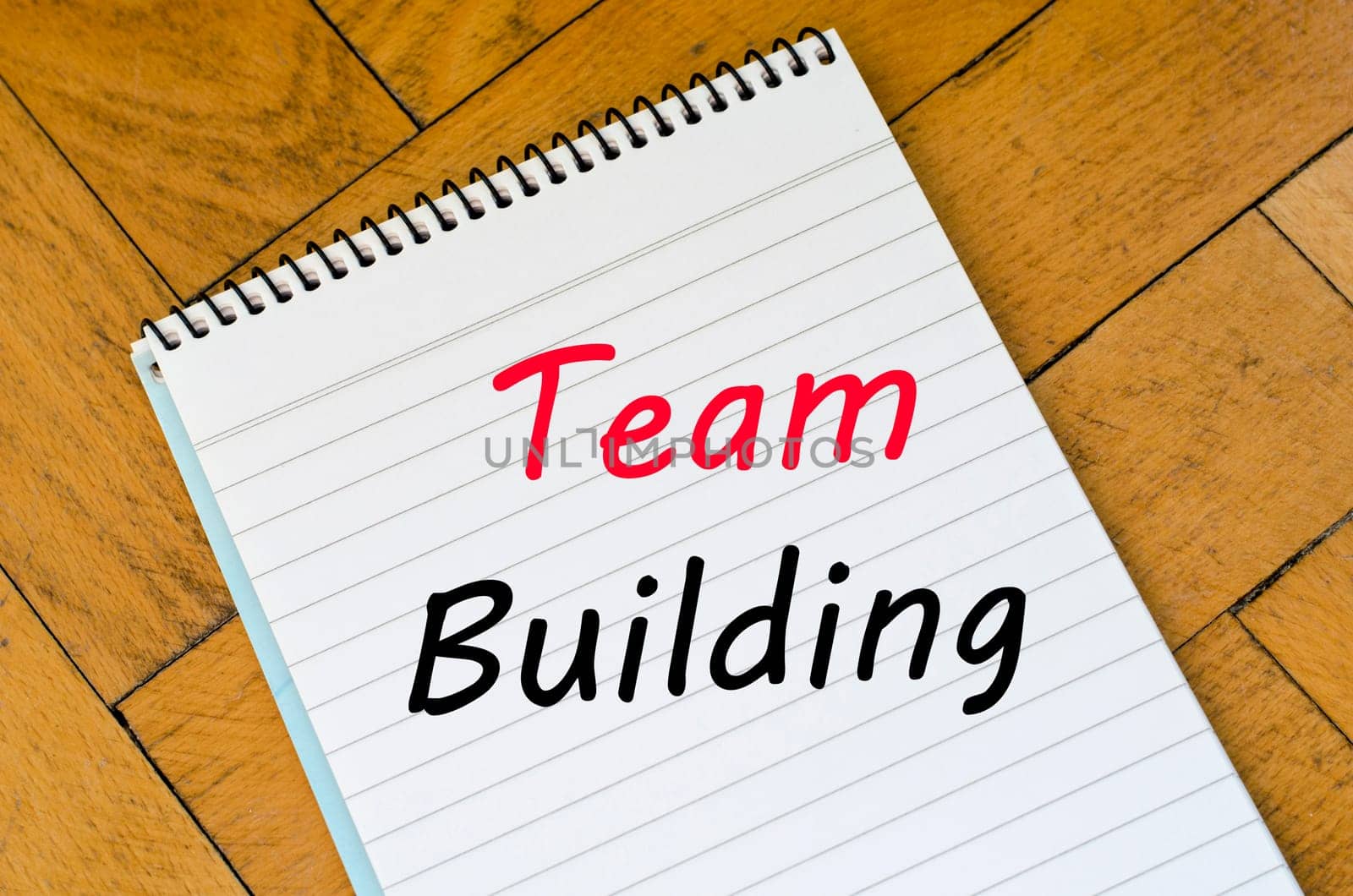 Team building text concept write on notebook