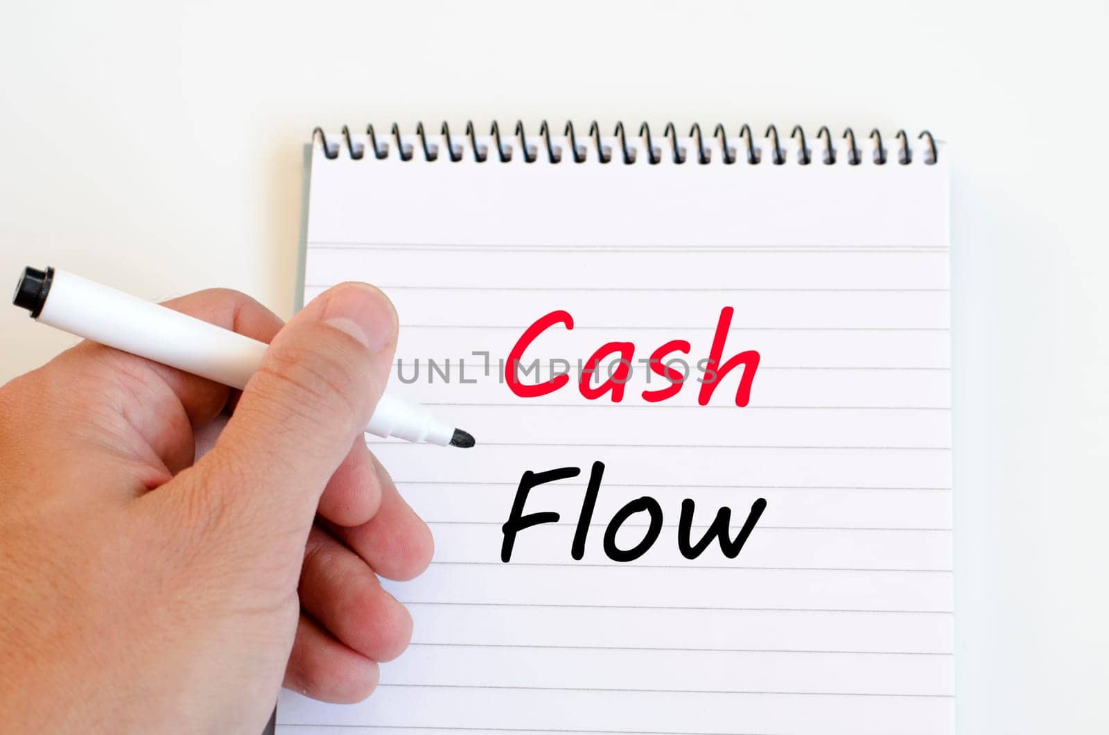 Cash flow text concept write on notebook