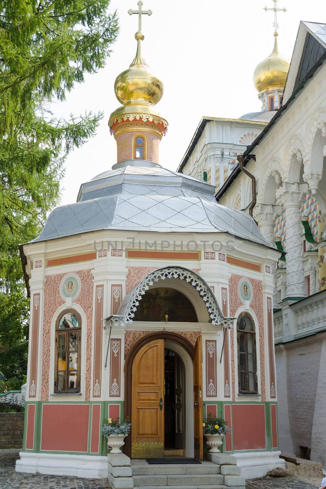 Sergiev Posad - August 10, 2015: View Mikheyevsky temple of the Holy Trinity St. Sergius Lavra
