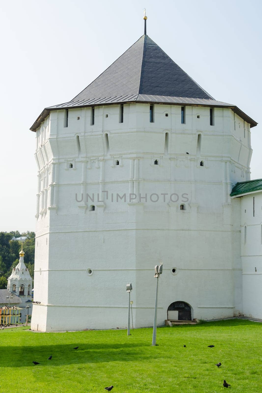 Sergiev Posad - August 10, 2015: View of the Bloc tower Holy Trinity - St. Sergius Lavra in Sergiev Posad