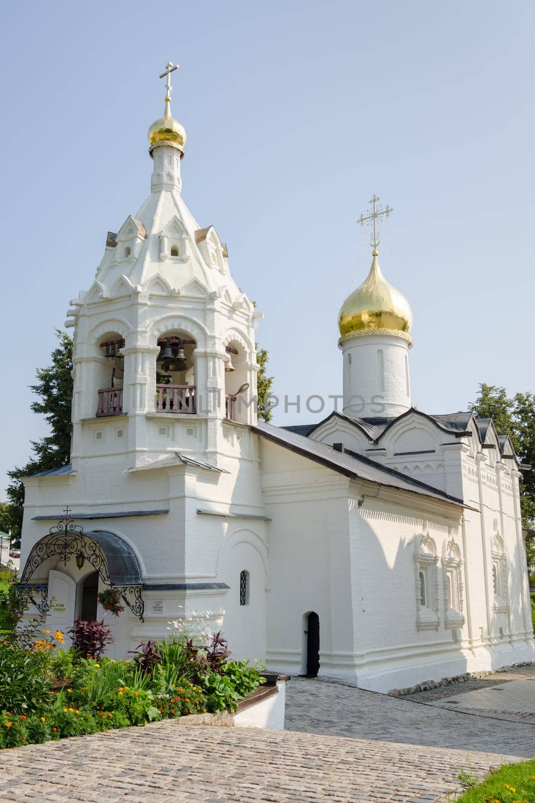 Sergiev Posad - August 10, 2015: The bell tower with an extension Pyatnitskaya church in Sergiev Posad
