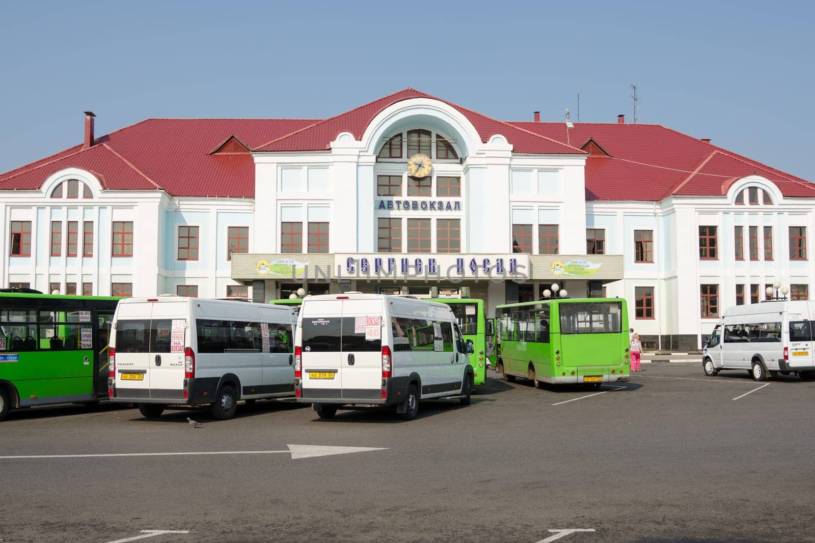 Sergiev Posad - August 10, 2015: The central bus station of the Moscow city Sergiev Posad