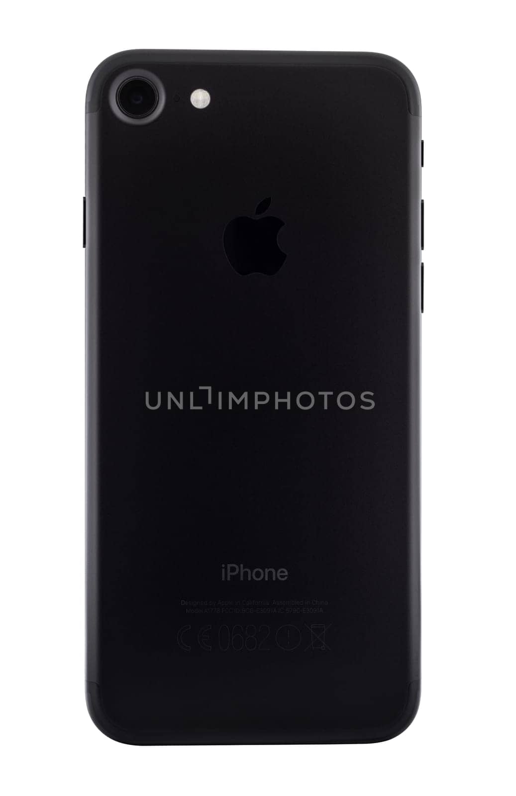 Bangkok, Thailand - November 1, 2016: iphone 7 backside matte black color, new iPhone 7 is manufactured by apple inc.