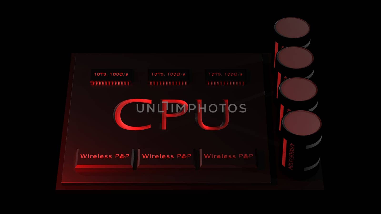The 3d rendering central Computer Processors CPU concept. technology background. High resolution