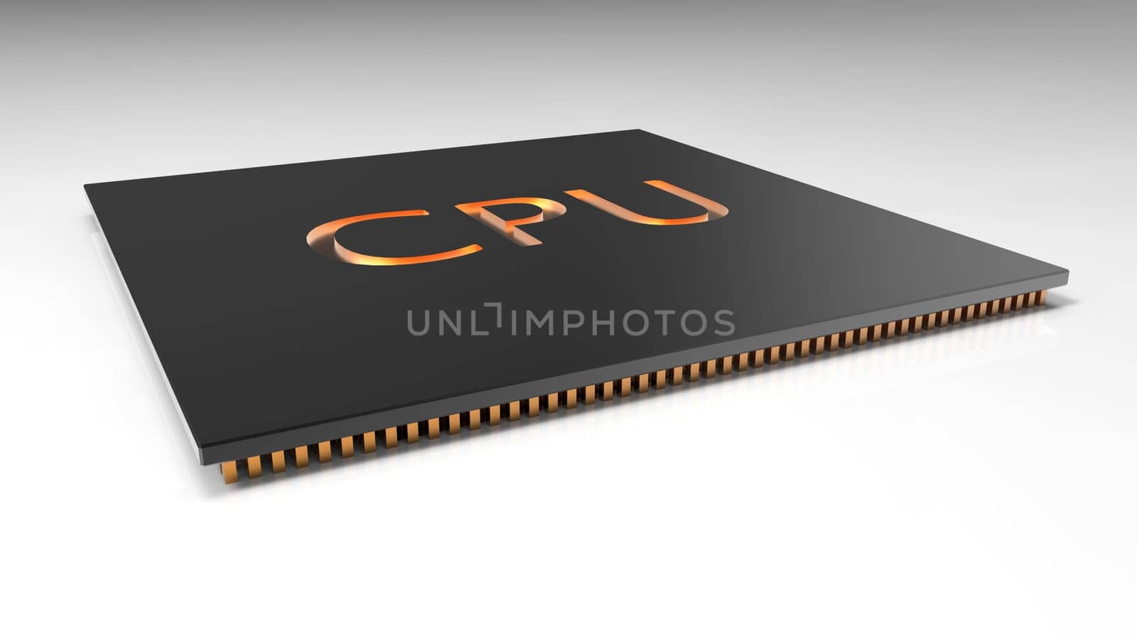 The 3d render Central Computer Processors CPU concept. technology background. High resolution