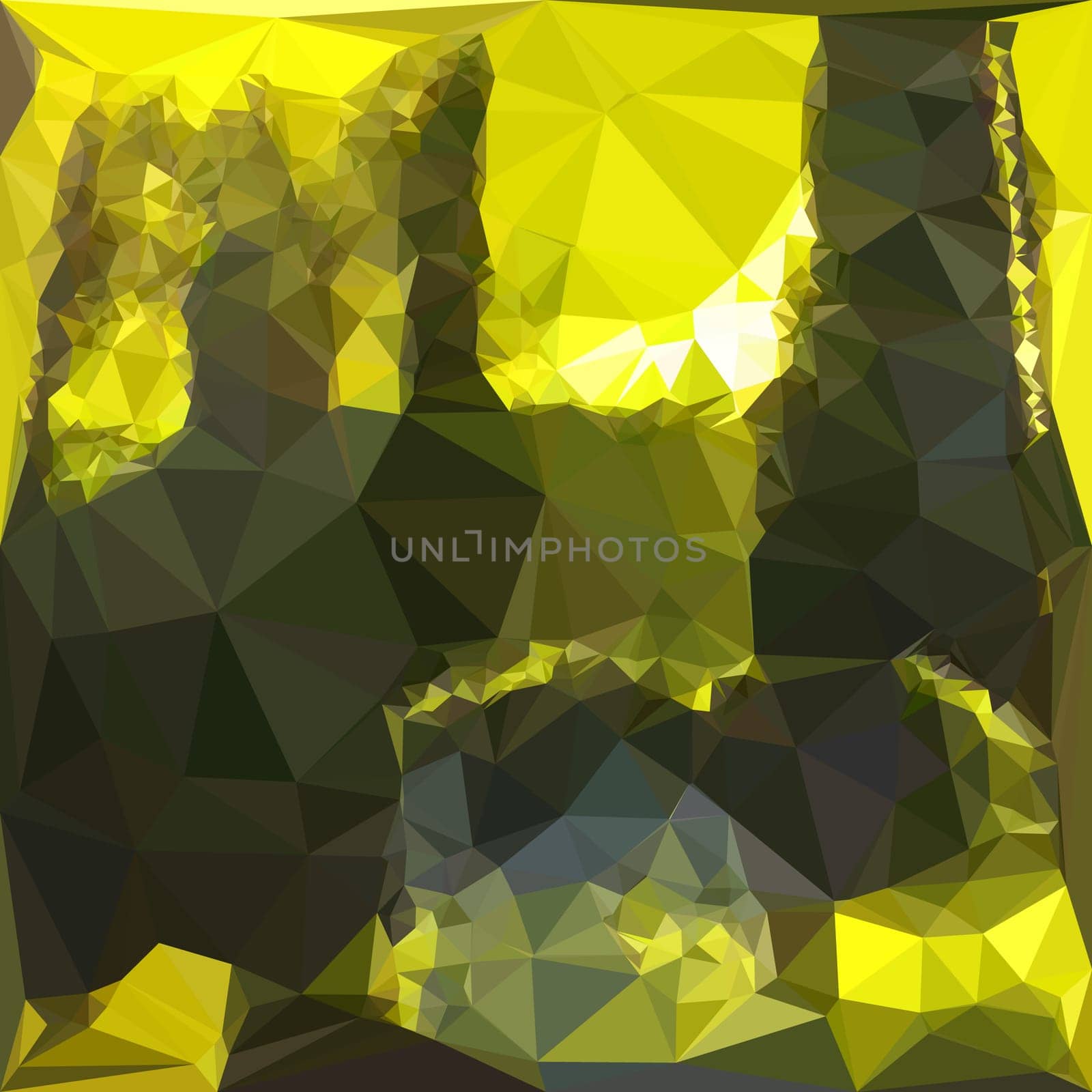 Low polygon style illustration of an electric lime yellow abstract geometric background.