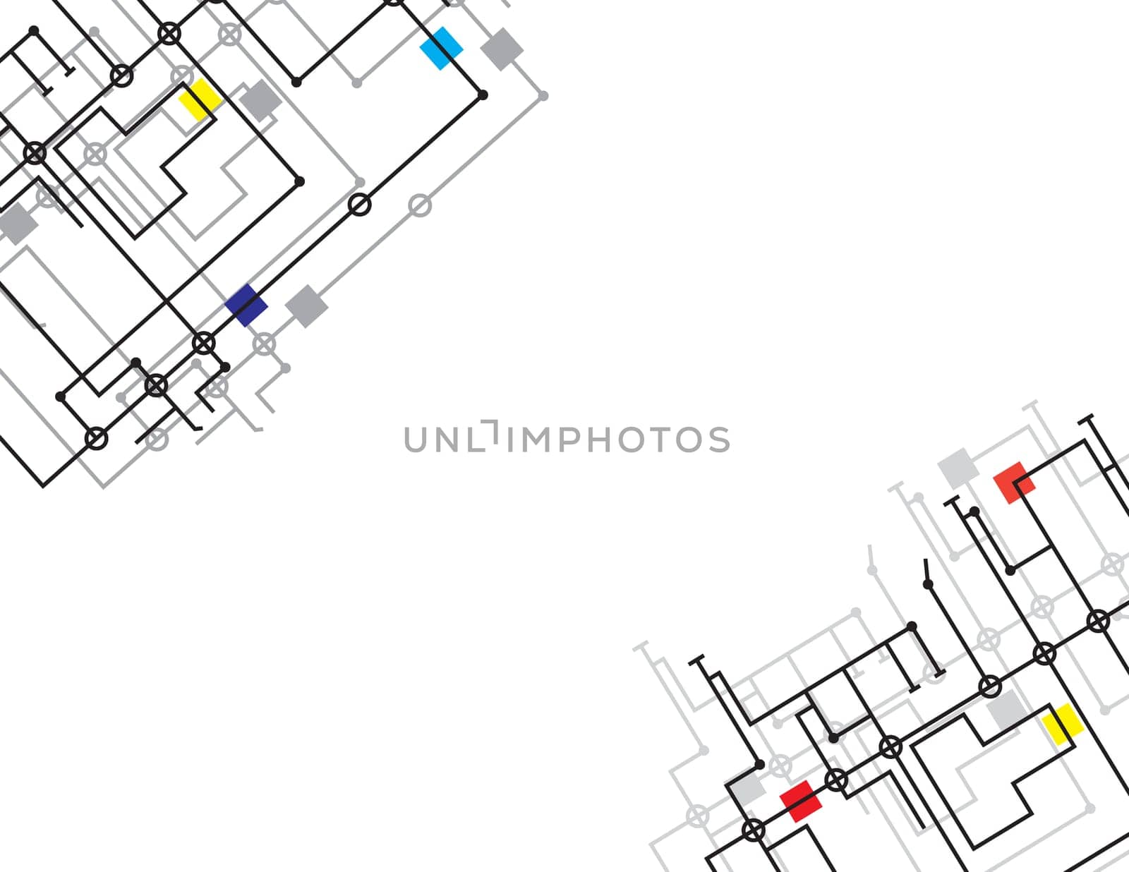 Abstract vector background with high tech circuit board. Microchip background. EPS10 vector