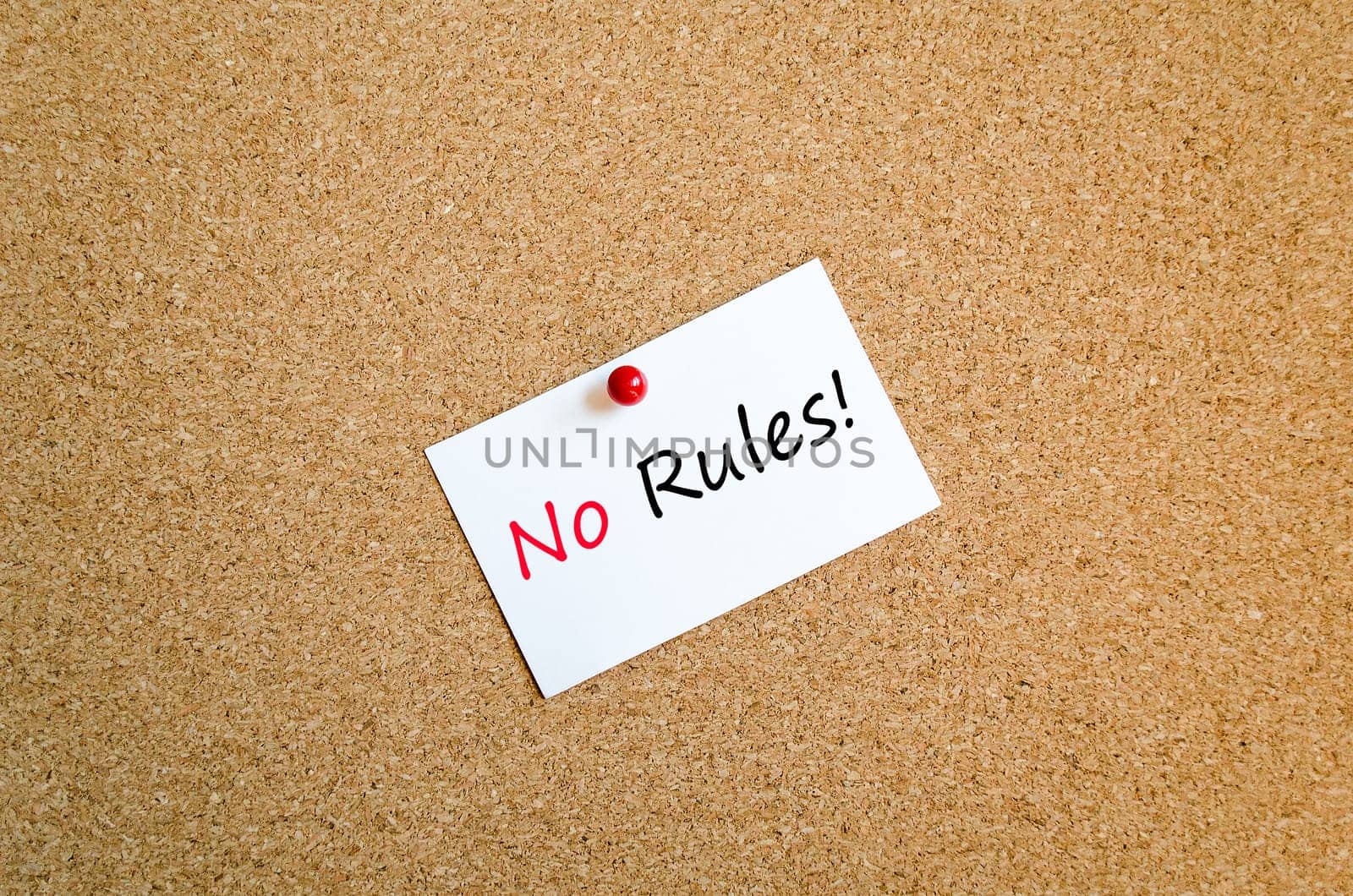 Sticky note on cork board background and text concept