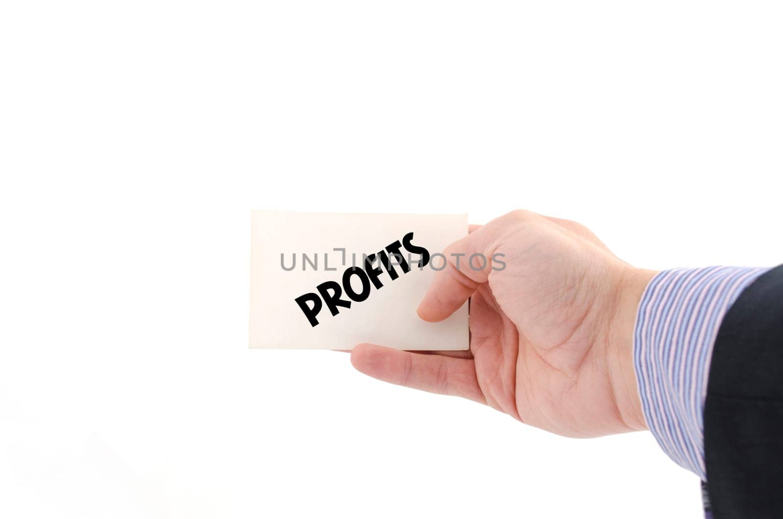 Profits text concept isolated over white background