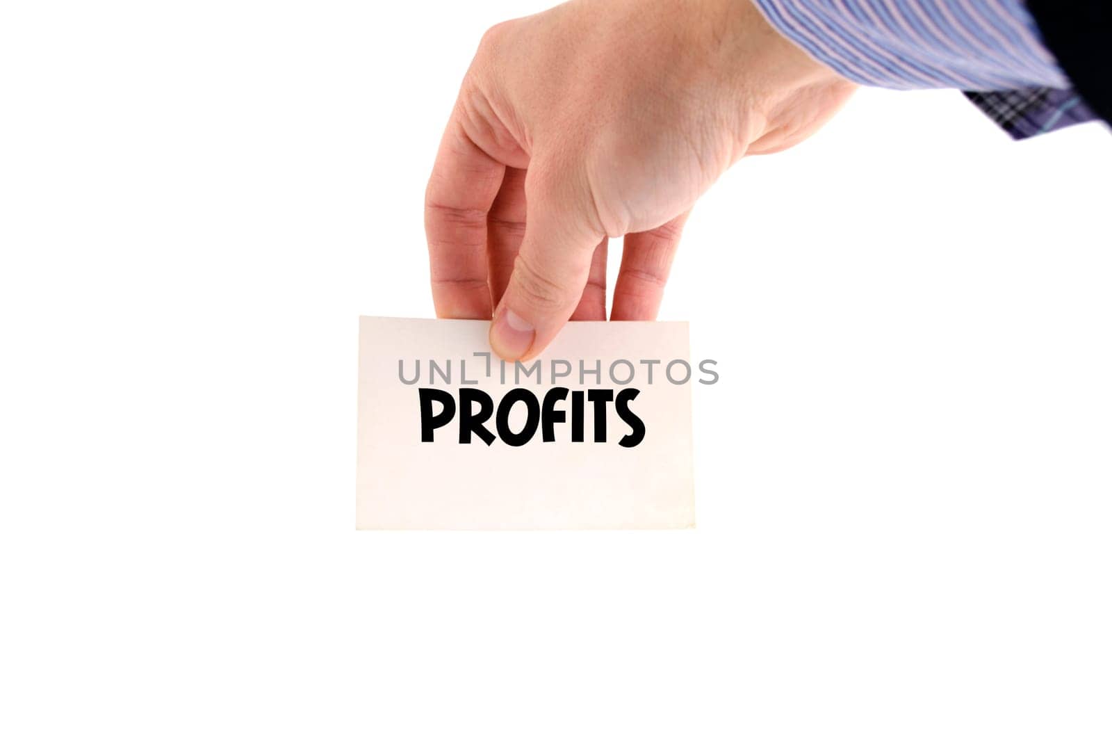 Profits text concept isolated over white background