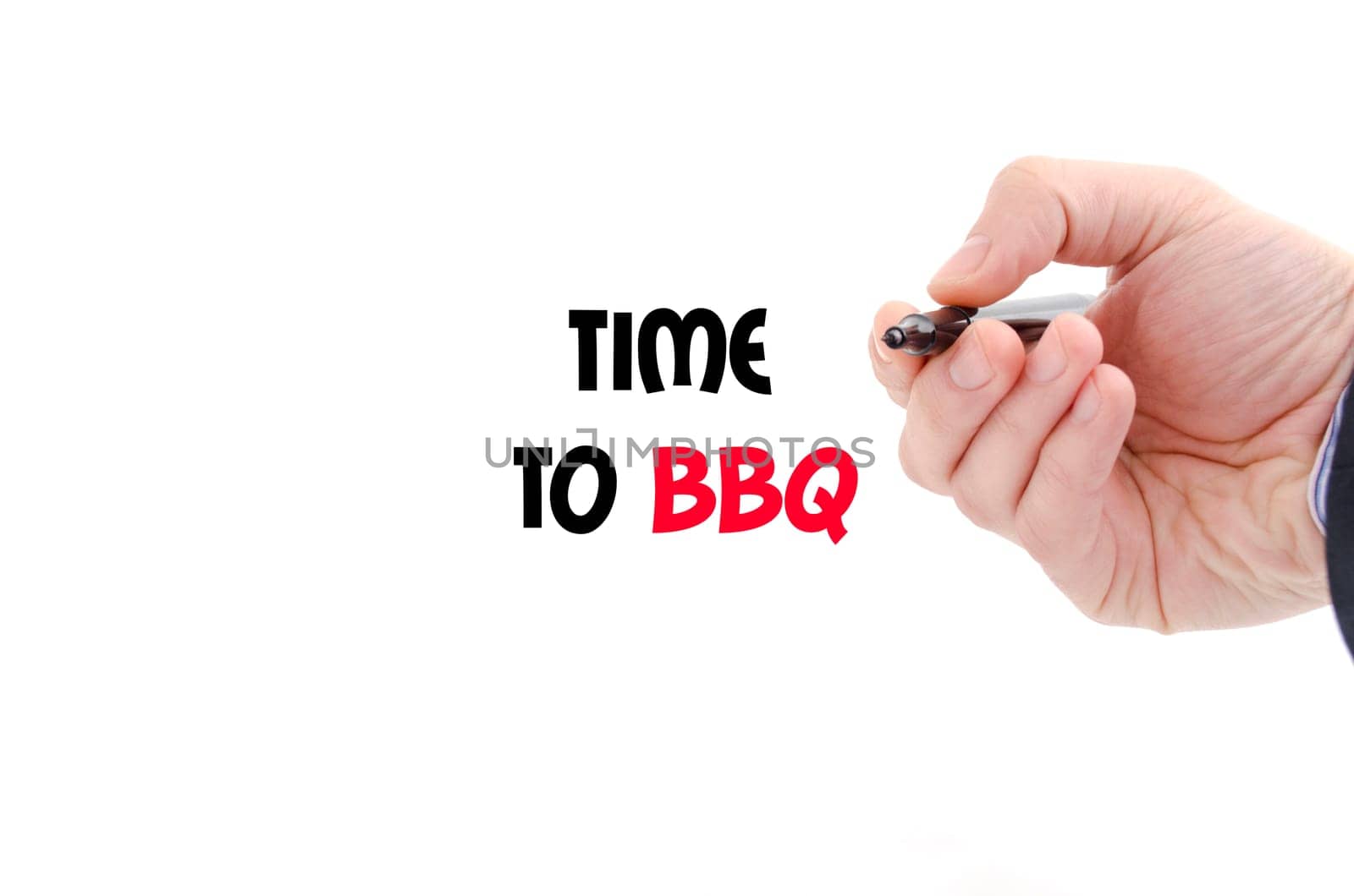 Time to bbq text concept isolated over white background