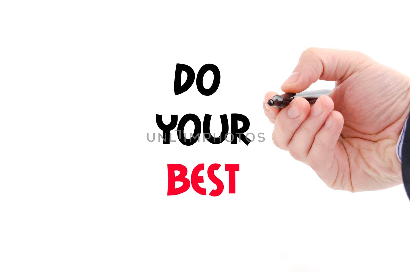 Do your best text concept isolated over white background