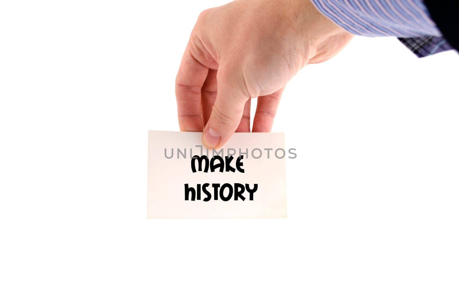 Make history text concept isolated over white background