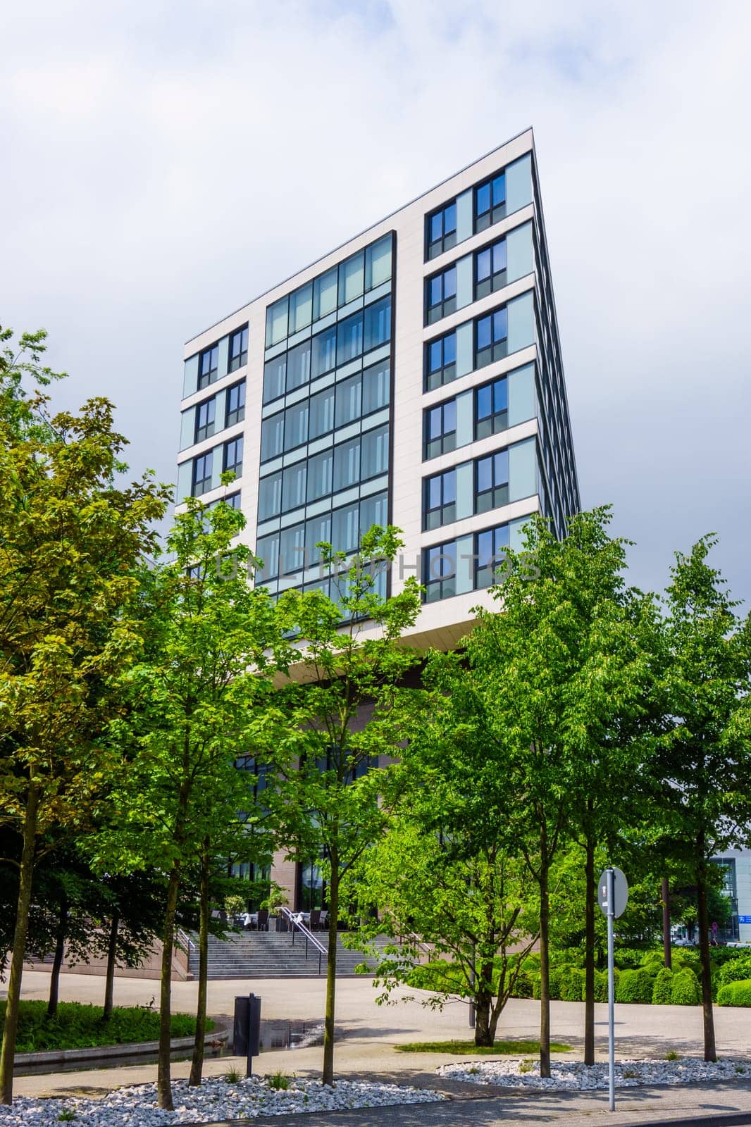 Cityscape office buildings with modern corporate architecture. exterior of a modern office building.  Modern building