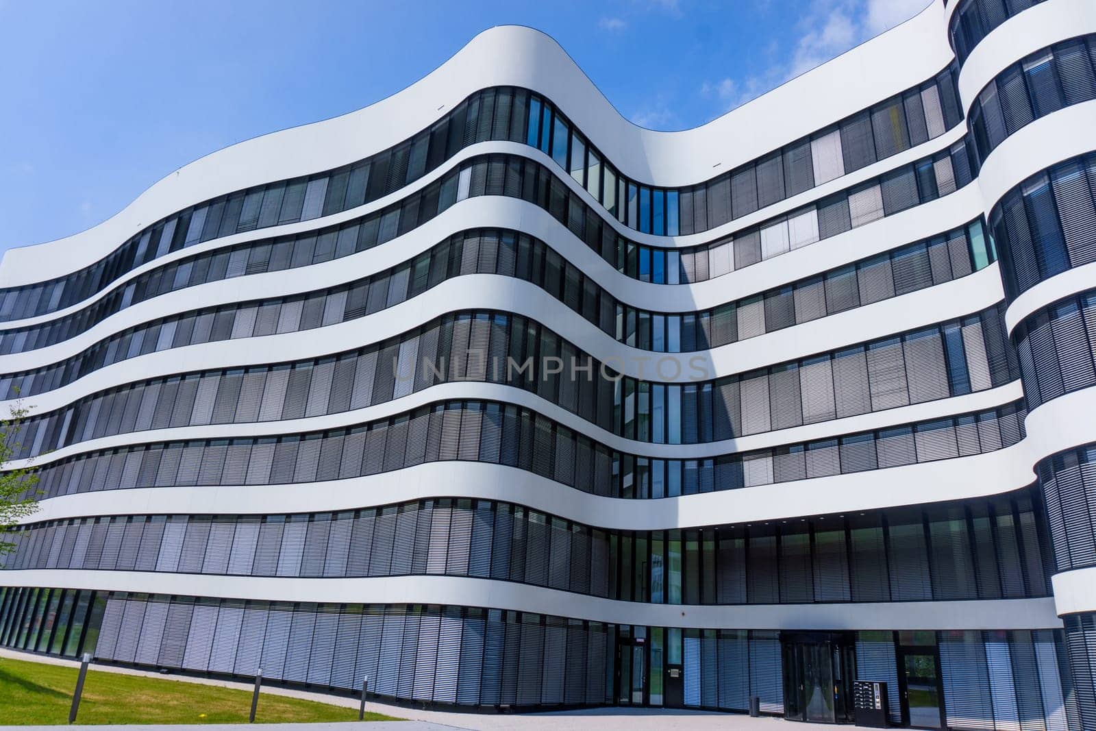 Cityscape office buildings with modern corporate architecture. exterior of a modern office building.  Modern building