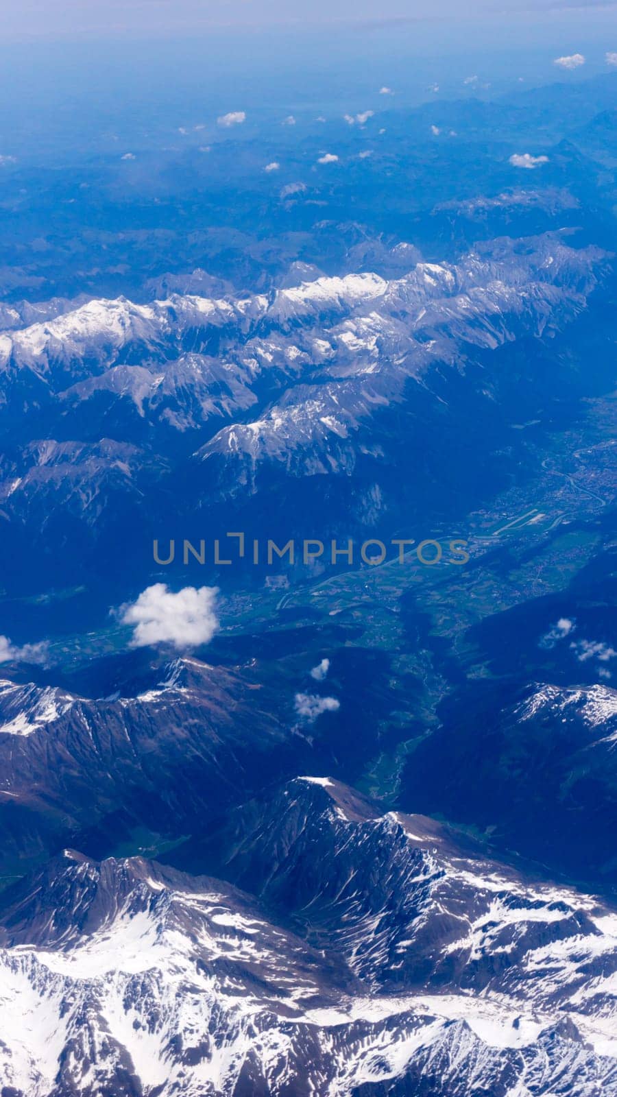 Landscape of Mountain. view from the airplane window