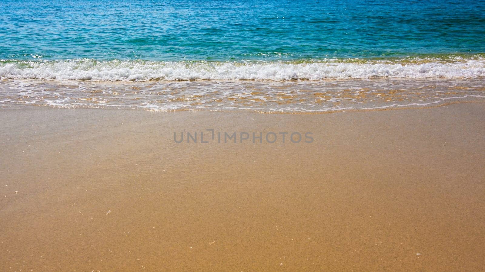 Blue Ocean Wave On Sandy Beach. Sand beach and tropical sea
