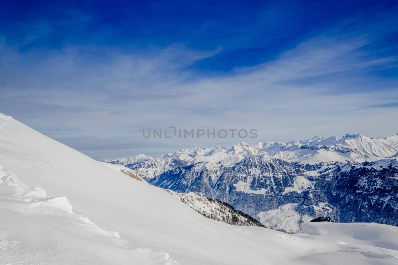 Beautiful mountain landscape.  Winter mountains panorama