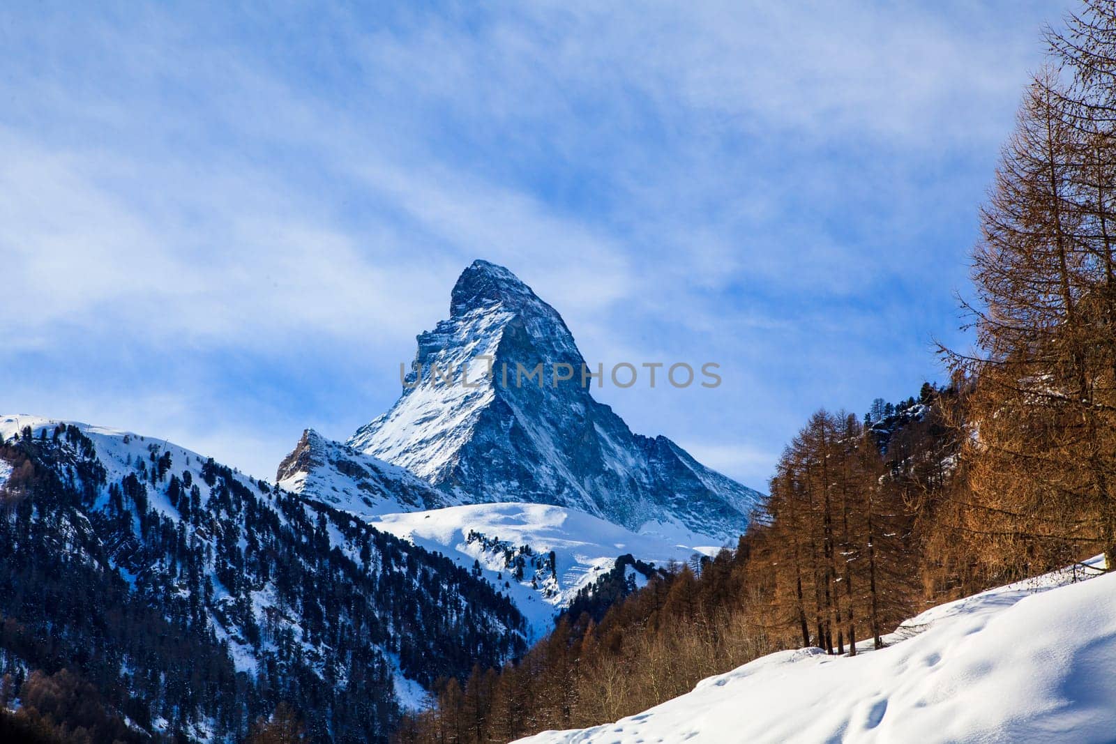 View of Matterhorn mountain. Matterhorn, Zermatt, Switzerland