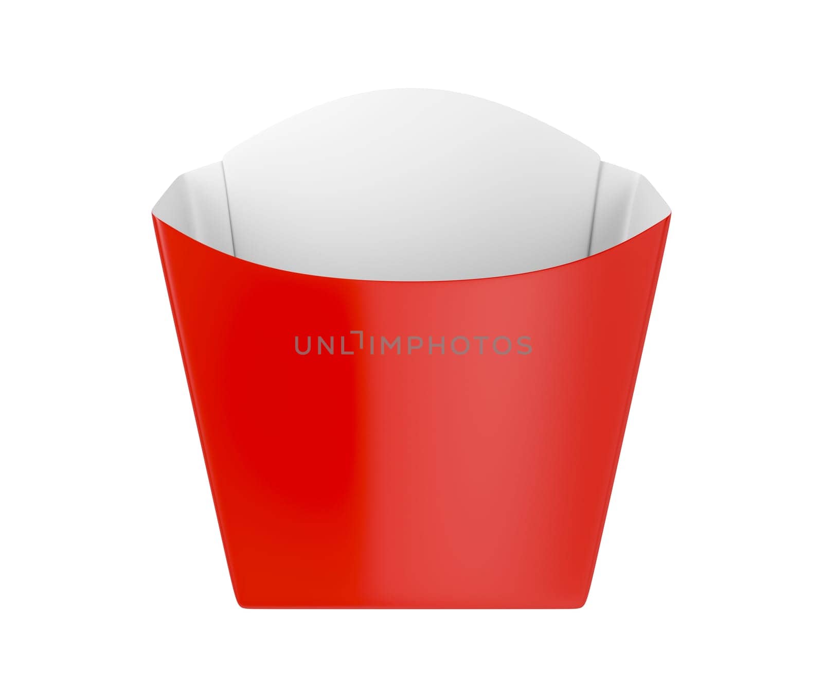 Red box for french fries isolated on white background