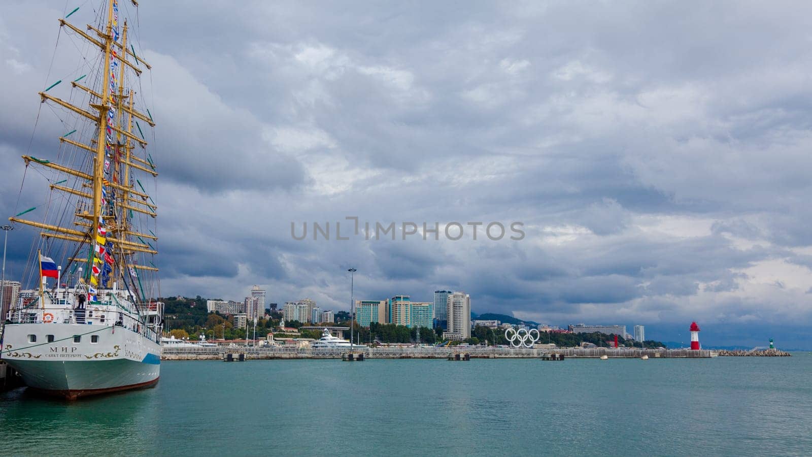 RUSSIA, SOCHI - SEPTEMBER 21, 2016 :SCF Black Sea Tall Ships Regatta 2016. Organised by Sail Training International