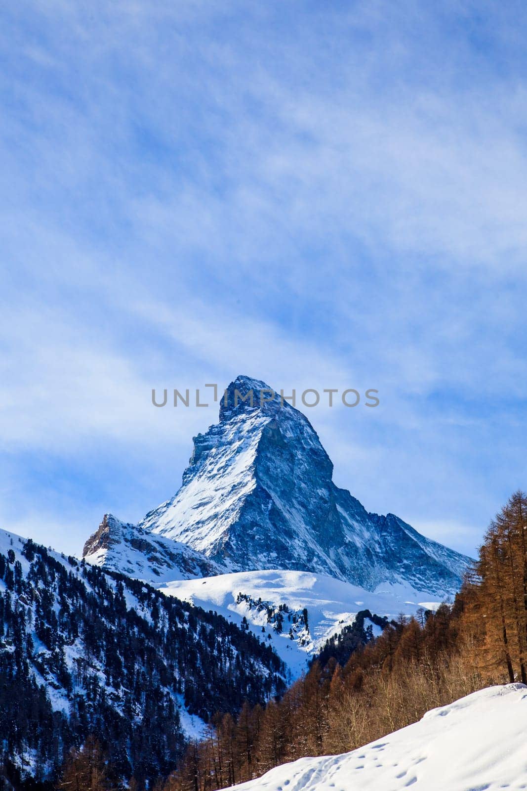 View of Matterhorn mountain. Matterhorn, Zermatt, Switzerland