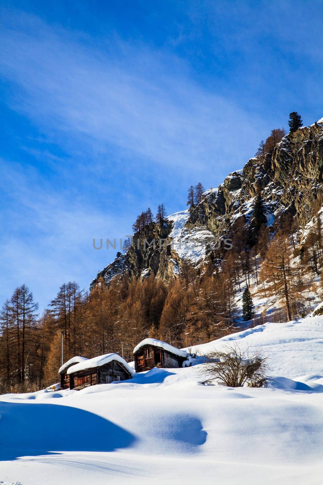 Zermatt, Switzerland. old wooden house in Zermatt
