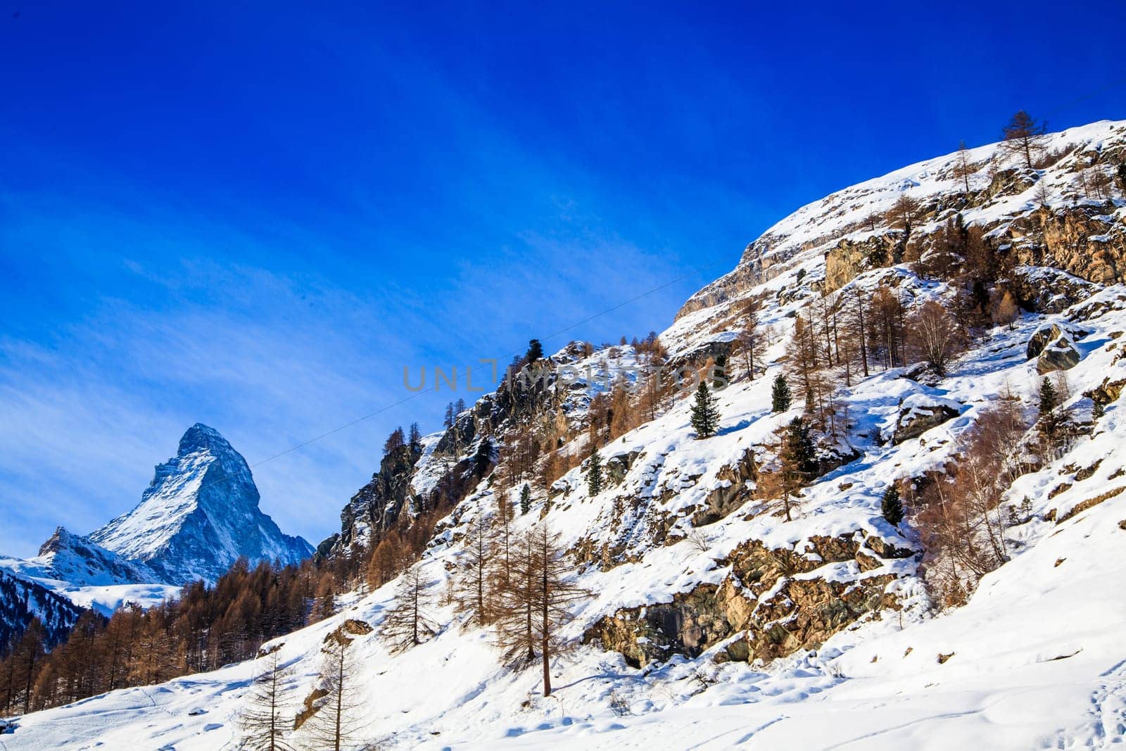 View of Matterhorn mountain. Matterhorn, Zermatt, Switzerland