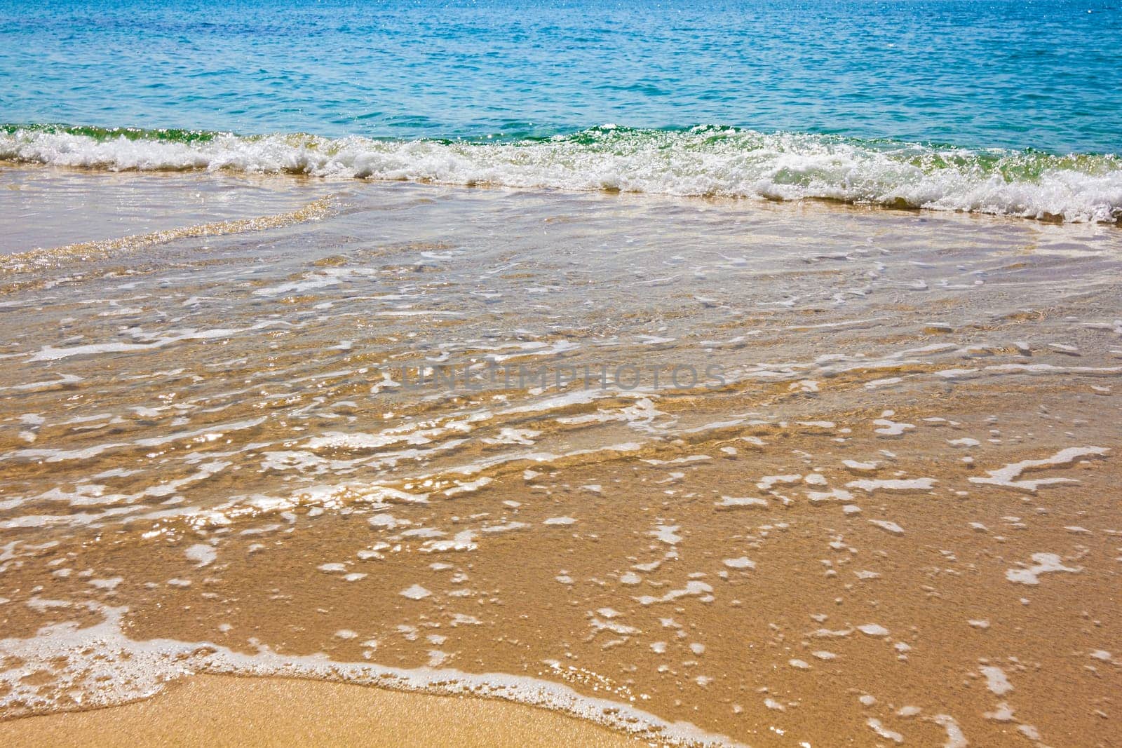 Blue Ocean Wave On Sandy Beach. Sand beach and tropical sea