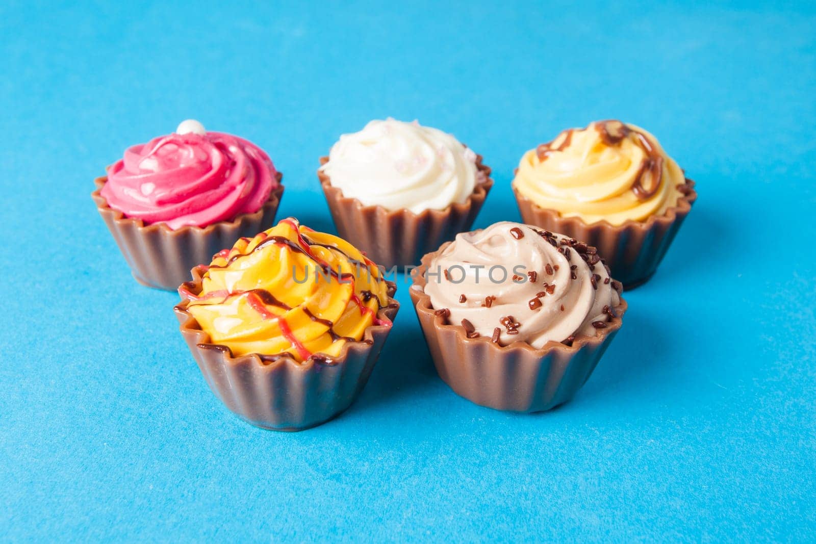 Colorful cupcakes.  Chocolate Cupcake